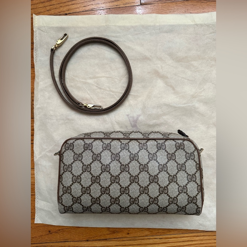 Vintage 80s GUCCI Accessory Monogram Camera Bag